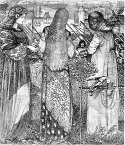 Going to the Battle, pen-and-ink with grey wash on vellum, 1858