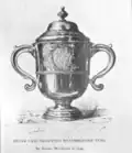 Silver Cup presented to Edward Tyng by Boston Merchants for defeating Captain Joannis-Galand d'Olabaratz, the first French privateer off the Boston coast, 24 June 1744[6]