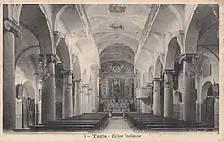 a postcard showing the church