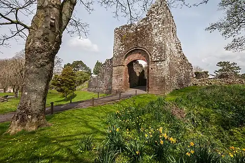 The late 12th-century gate tower of Egremont Castle, Cumbria, England