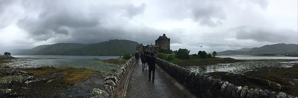 Looking down the bridge to the castle
