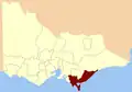 Location of Gippsland South district, circa 2010