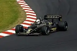 Elio de Angelis driving a Lotus97T at the 1985 German GP