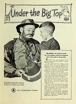 Emmett Kelly, Bell Telephone System advertisement 1949