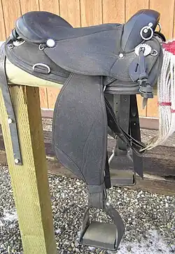 An endurance saddle with a western design, popular with beginners to the sport