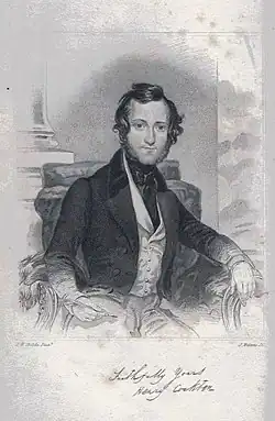 Engraving of Henry Cockton from a portrait by James Warren Childe published as a frontispiece to his third novel George St. George Julian The Prince.