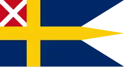The common naval ensign and war flag of Sweden and Norway from 1815 to 1844.