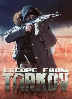 Video game cover, depicting a Scav