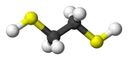 Ball-and-stick model of ethane-1,2-dithiol