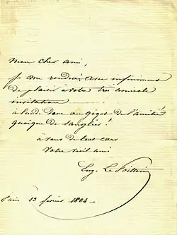 Eugène Lepoittevin, letter of 13 February 1864[44]