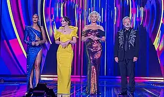 2023 hosts (final): Alesha Dixon, Julia Sanina, Hannah Waddingham and Graham Norton