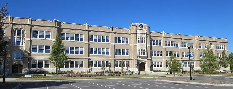 Kennedy Street side of the historic Frank Evans High School.