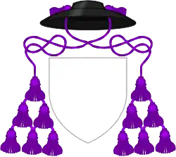 Generic coat of arms of a chaplain of his holiness: black galero with 12 violet tassels