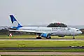 An XL Airways livery with Garuda Indonesia titles having just returned from a Hajj services.