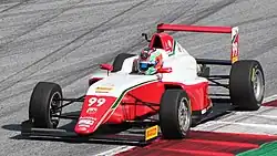 Antonelli driving in the 2021 Italian F4 Championship at the Red Bull Ring
