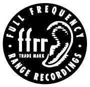 circular trademark showing a human ear next to the letters ffrr; a border reads "Full Frequency Range Recording".