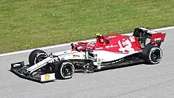 2019: Antonio Giovinazzi driving the Alfa Romeo C38 at the 2019 Austrian Grand Prix.