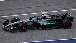 Antonelli driving the Mercedes W16 at the 2025 Austrian Grand Prix