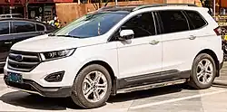 The longer three-row Edge is available exclusively in China.
