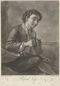 Engraved by John Faber the Younger after Philippe Mercier – ‘’Rural Life - The Scytheman's Refreshment’’ Chaloner Smith 405 Yale Center for British Art