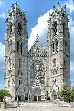 Cathedral Basilica of the Sacred Heart in Newark, the fifth-largest cathedral in North America, is the seat of the city's Roman Catholic archdiocese.
