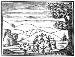 Woodcut of a fairy-circle from a 17th-century chapbook