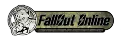 The logo for Fallout Online. It features a drawing of a man smiling, winking, and giving a thumbs up with his right hand. The text FALLOUT ONLINE is displayed to the right of the drawing.