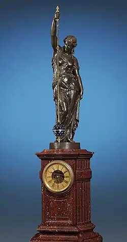 Serial number 23, exhibited at the London 1862 International Exhibition. The only one with a red griotte marble pedestal, rather than the costly Algerian onyx marble base all the other units originally came with.