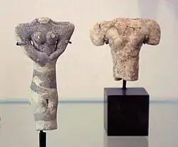 Ubaid IV; two figurines of women; c. 4700 – c. 4200 BC; Tell Tello; Louvre Museum AO 15327
