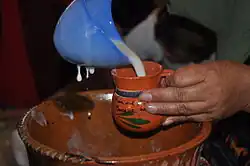 Atole served at the Atole Fair in Coacalco de Berriozábal, State of Mexico