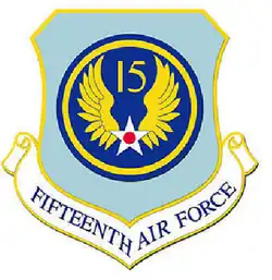 Fifteenth Air Force SSI placed on USAF shield
