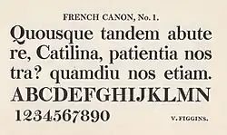 French canon-size face in the modern style