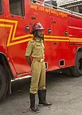 Fireman in uniform.