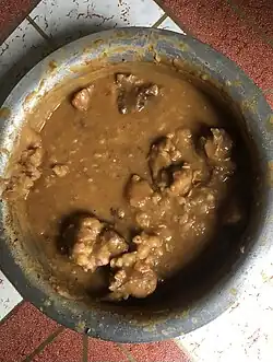 Firinda sauce in a sauce pan