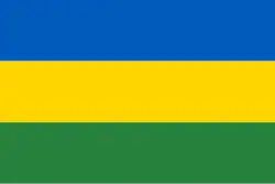 Flag of Lemko-Rusyn Republic[7] often used to represent the World Congress of Rusyns