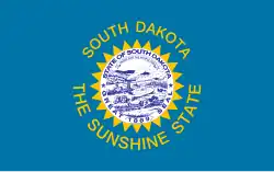 Flag of South Dakota before second redesign, (1963 – November 9, 1992)