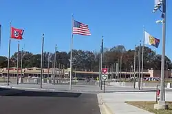 image of flags at Raleigh Springs Civic Center