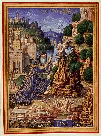 Sforza Hours, first campaign c. 1490, King David in Penitence, by Giovanni Pietro Birago