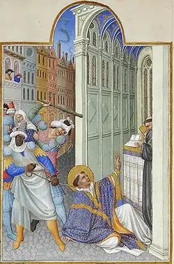 The martyrdom of Saint Mark. Très Riches Heures du duc de Berry (Musée Condé, Chantilly), c. 1412 and 1416.