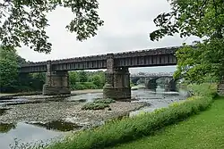 Former railway bridge, Avenham Park, Preston (geograph 5111013 by Stephen Richards)