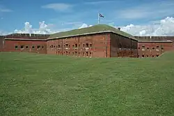 The rearward defences of Fort Nelson, one of a chain of forts along Portsdown Hill to the north of Portsmouth.