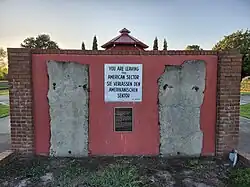 Sections of the Berlin Wall displayed at Fort Eisenhower.
