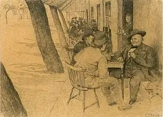 Fortaus-servering på Engebrets Kafé by Christian Krohg ca. 1880