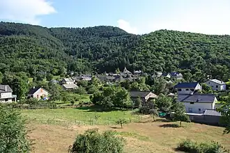 A general view from the promontory of the collegiate church of Bédouès [fr]