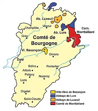 County of Burgundy at the end of the 15th century.
