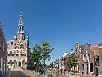 The former city hall (left) and the Eise Eisinga Planetarium (right)