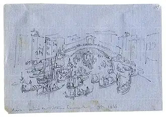 Frans Vervloet, Entrance of Victor Emmanuel at the Rialto (sketch from life, 7 November 1866)