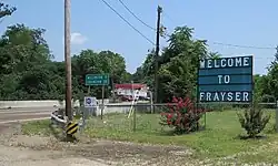 "Welcome to Frayser" sign on U.S. Route 51.
