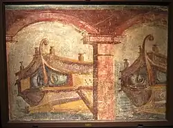 Fresco of war galleys