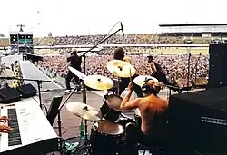 FreshFabrik performing live in Prague, 2001, supporting AC/DC and Rammstein